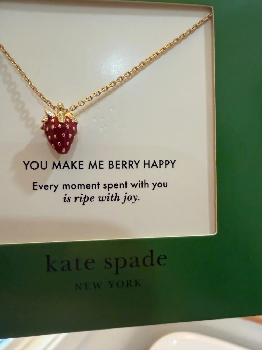 Kate Spade Strawberry Charm Pendant Necklace NWT